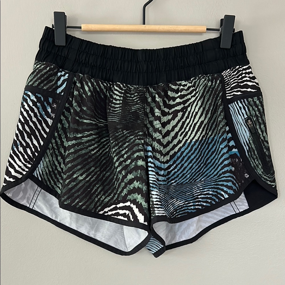 Lululemon Tracker Short III 2016 Seawheeze Secret Society Tofino Teal Size 8